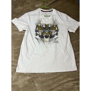 G by Guess Men’s V-Neck Tiger Graphic Tee – XXL